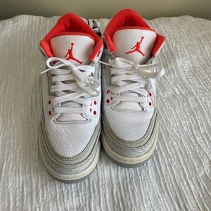 Jordan Kids White and Red Sneakers